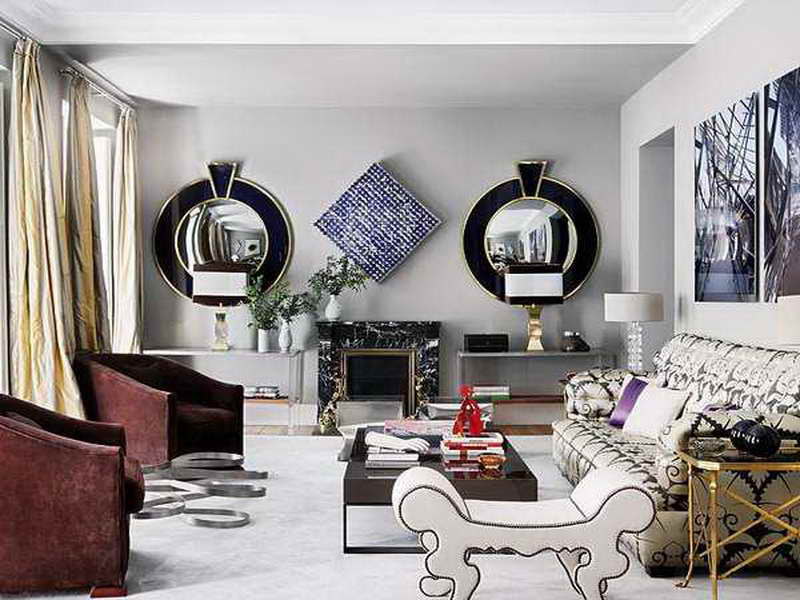 decorative living room wall mirrors