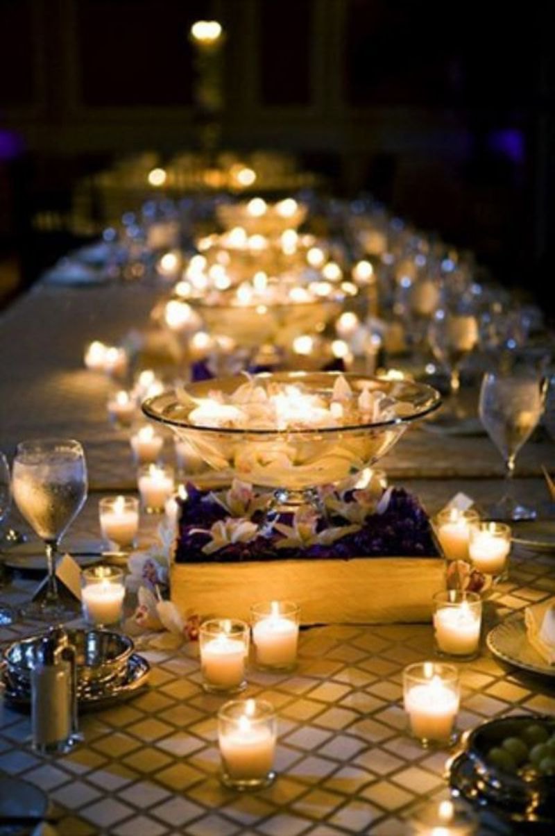 wedding table decorations candles