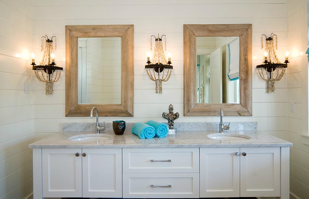 wood framed bathroom mirrors