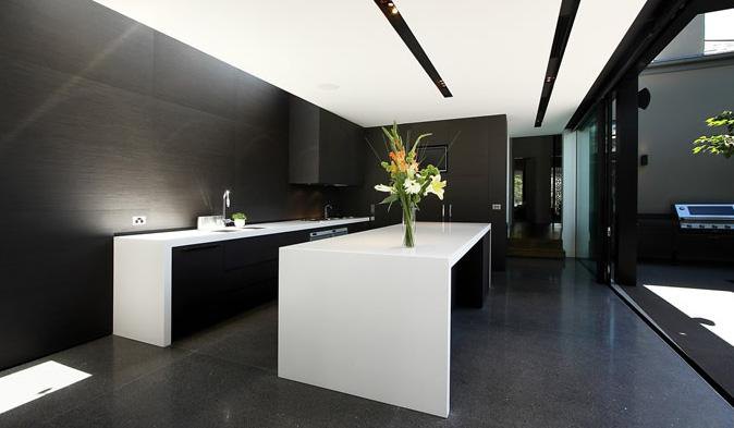 black and white kitchen