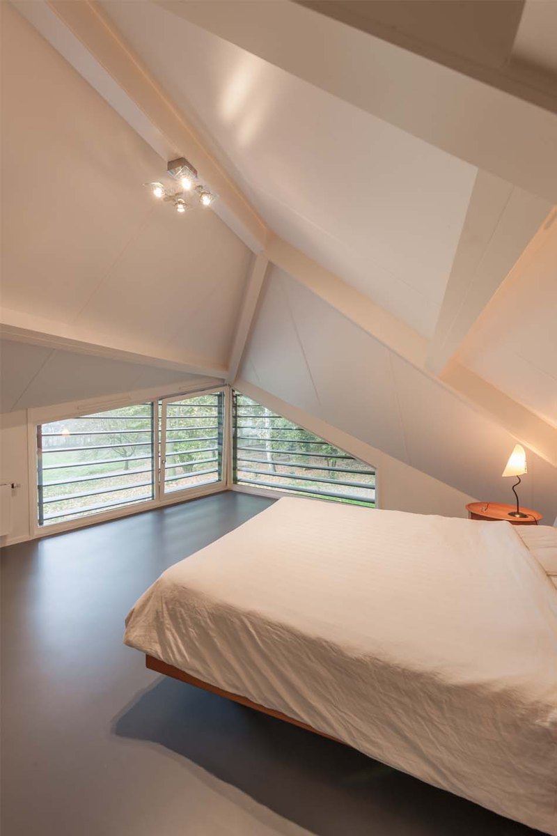 modern attic bedroom