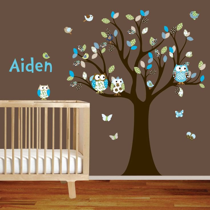 Vinyl Wall Decal Stickers Owl Tree Set Nursery Boy Baby | Owl Tree ...