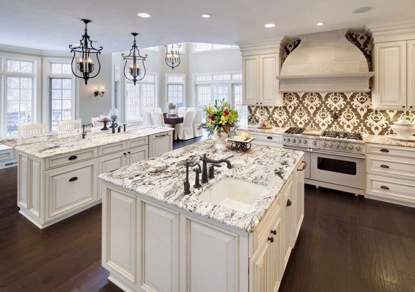 Granite colors for white cabinets modern kitchen white ice granite countertops double kitchen island Granite colors for white cabinets kitchen white ice granite countertops kitchen island
