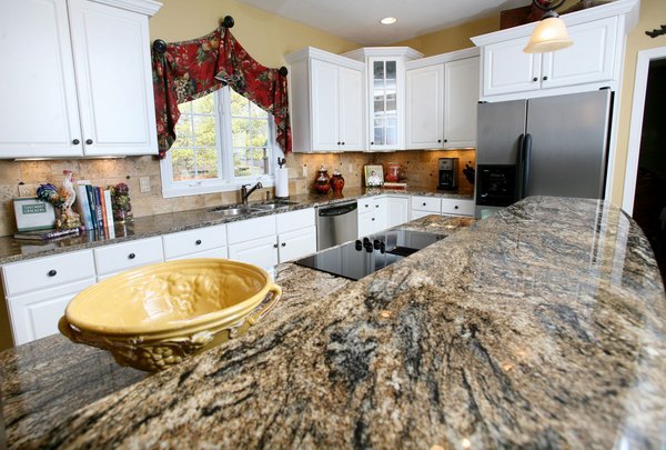 beautiful granite kitchen countertop ideas white kitchen cabinets