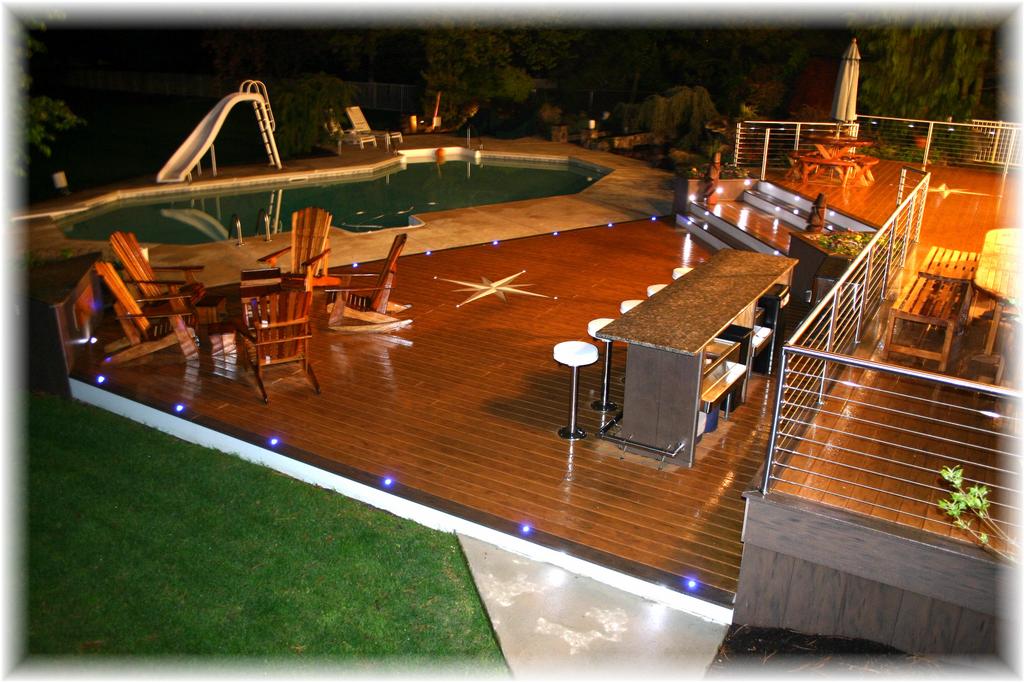 Deck Lighting in Combination Of Pool And Yard