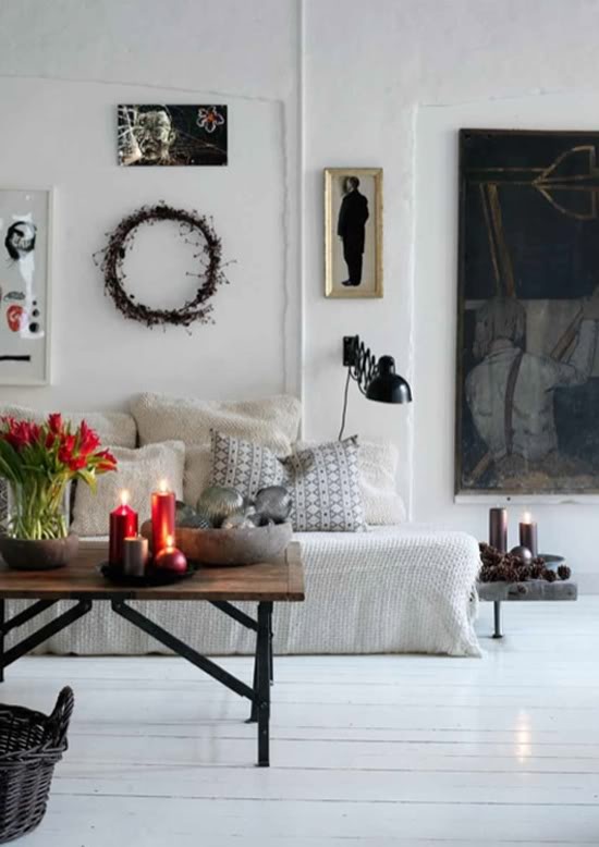You may painting old wood floors white to make the room more bright