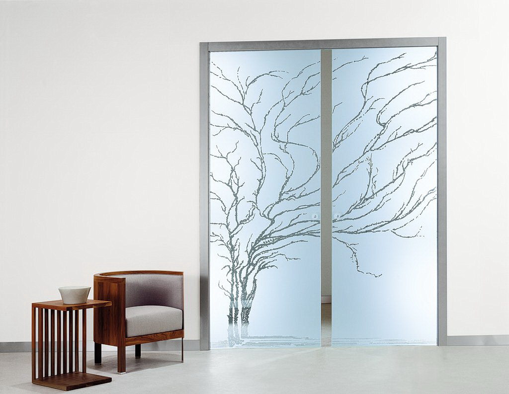 interior french doors with frosted glass