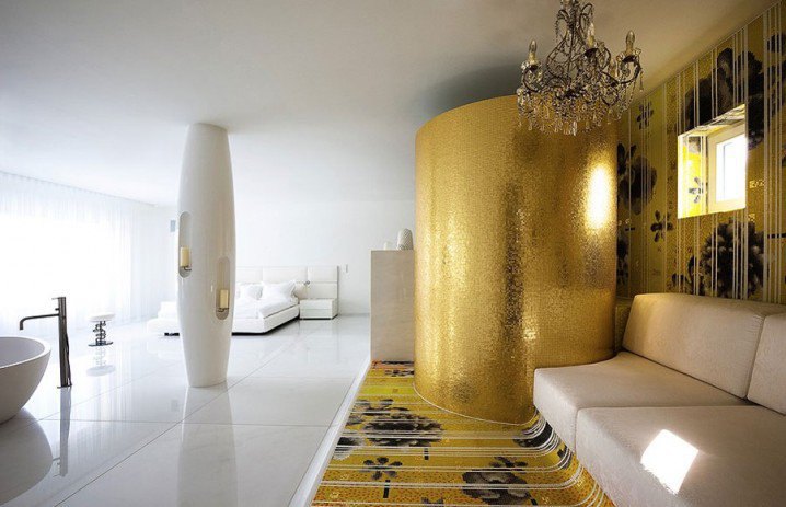 Luxury interior design living room with gold.