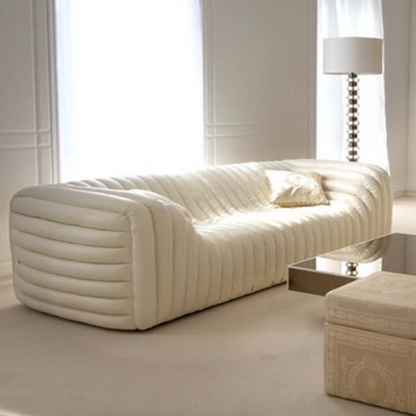 white cream modern sofa for contemporary living room design