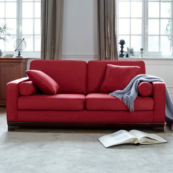 red modern sofas for traditional living room designs