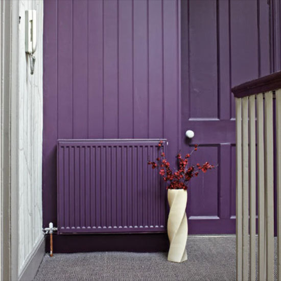 painting wall and heater purple color