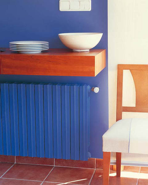 painting wall and heater blue color