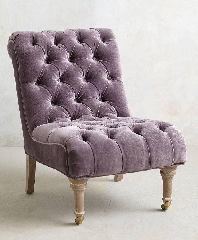 Victorian Style Design Velvet Orianna Slipper Chair, 8, Anthropologie