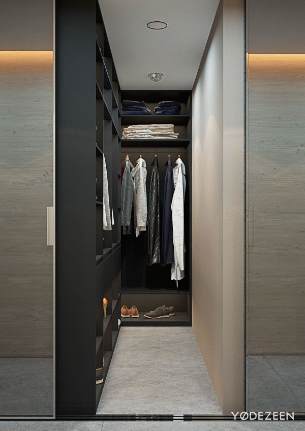 Sliding glass panels for wardrobe decoration