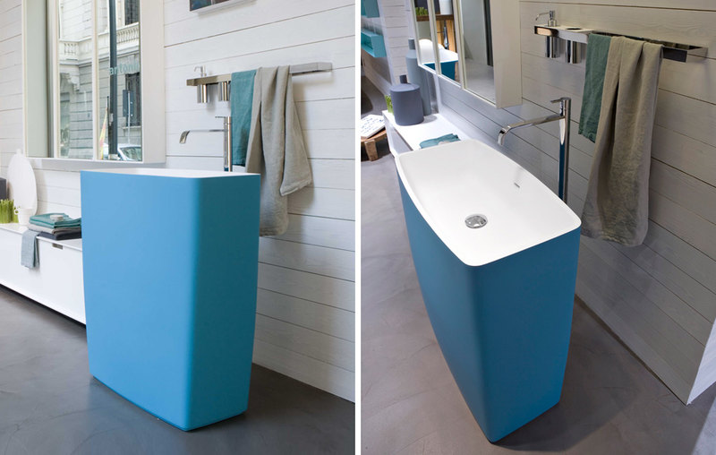 colored freestanding sinks for bathroom