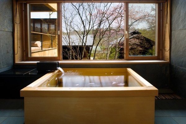 Modern wood bath Japanese soaking tub rectangular shape