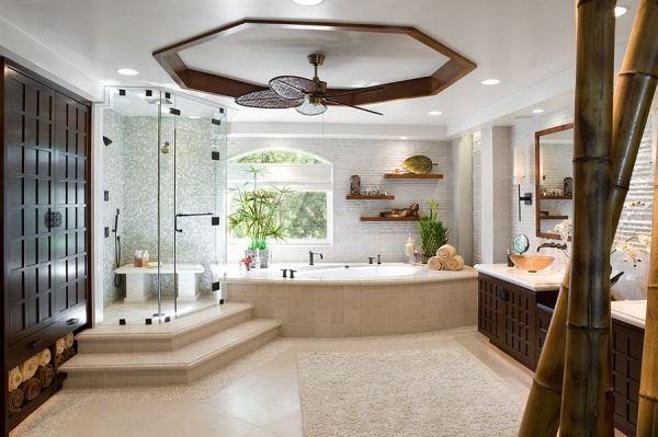 Impressive bathroom with a touch of bamboo goodness