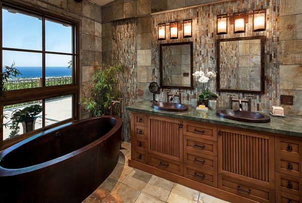 View outside adds to the appeal of the bathroom