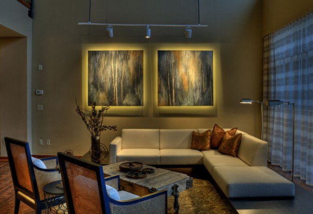 Light Emitting Wallpaper: contemporary living room with light emitting picture frame ~ indexms.net Furniture Inspiration