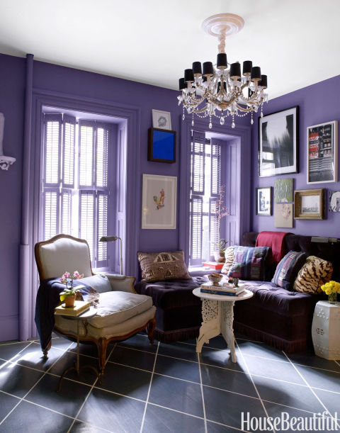 Purple modern living room