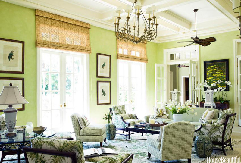 Bright Green living room paint
