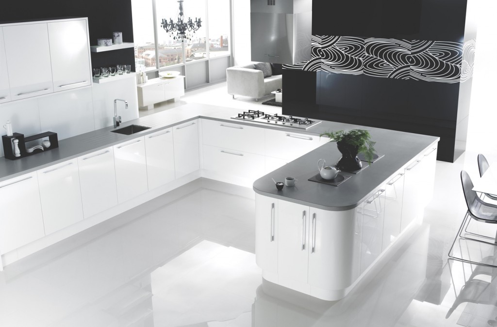High Gloss white slab