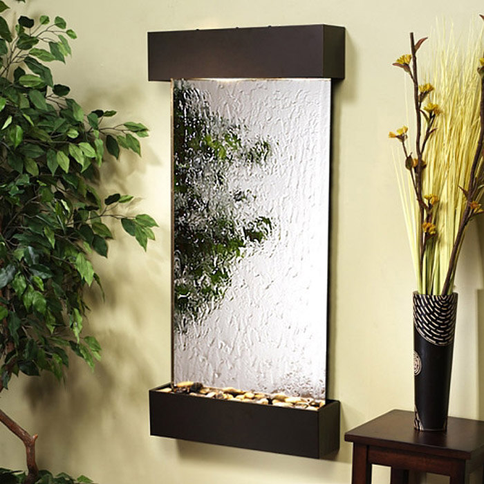 indoor fountain silver mirror aluminum frame