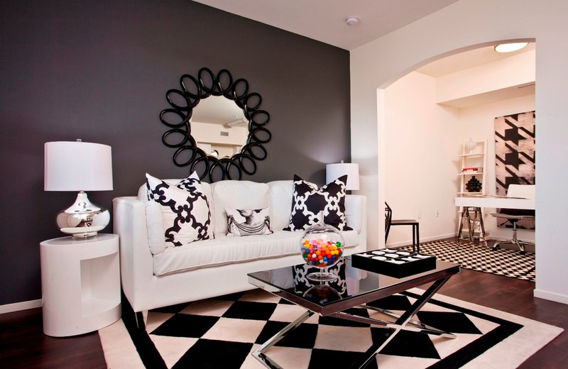Black-and-White Basics Living Room Internal Design