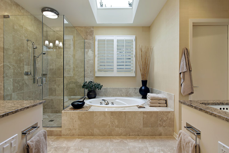 Simple luxury bathroom with Baltic brown granite Simple luxury bathroom with Baltic brown granite