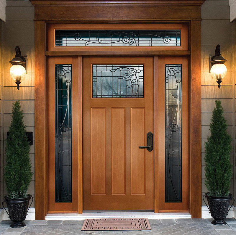 front door with sidelights