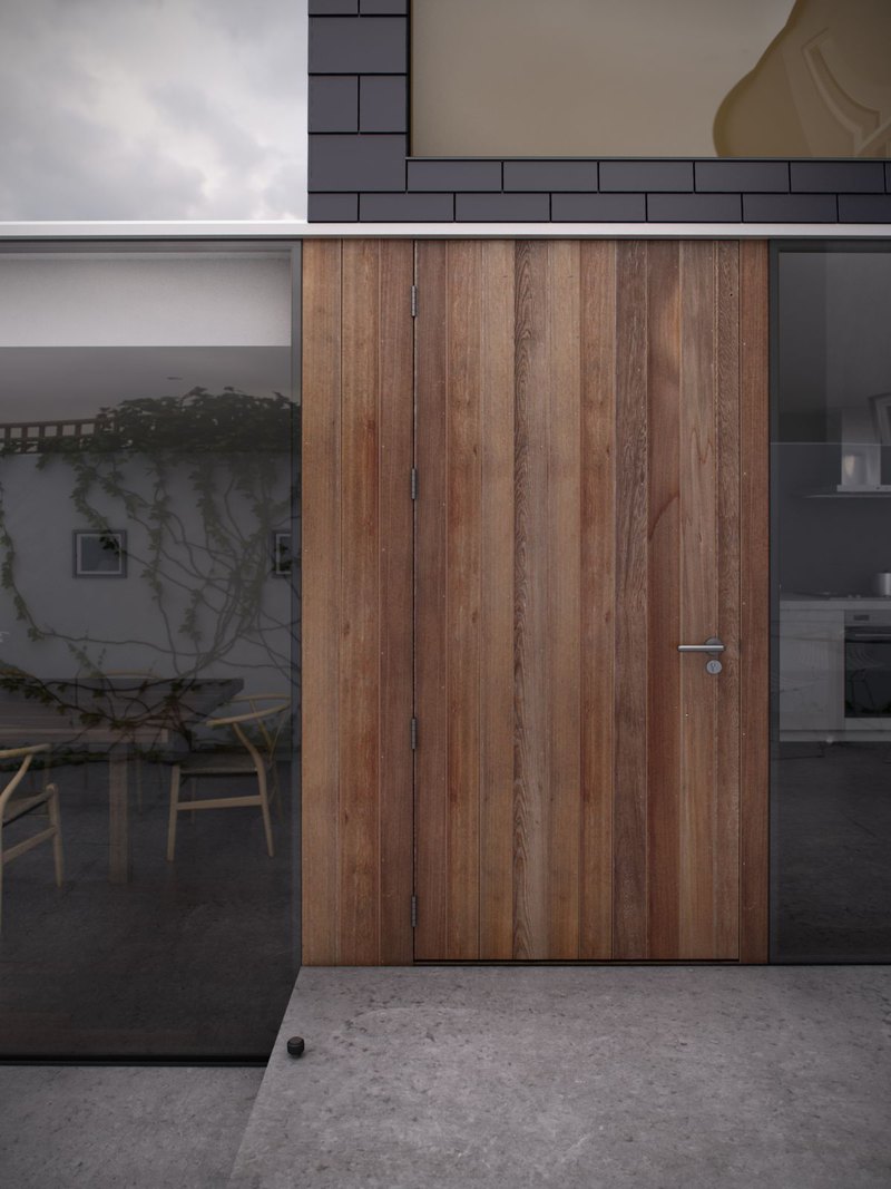 Big wood front entry doors from a Dublin house