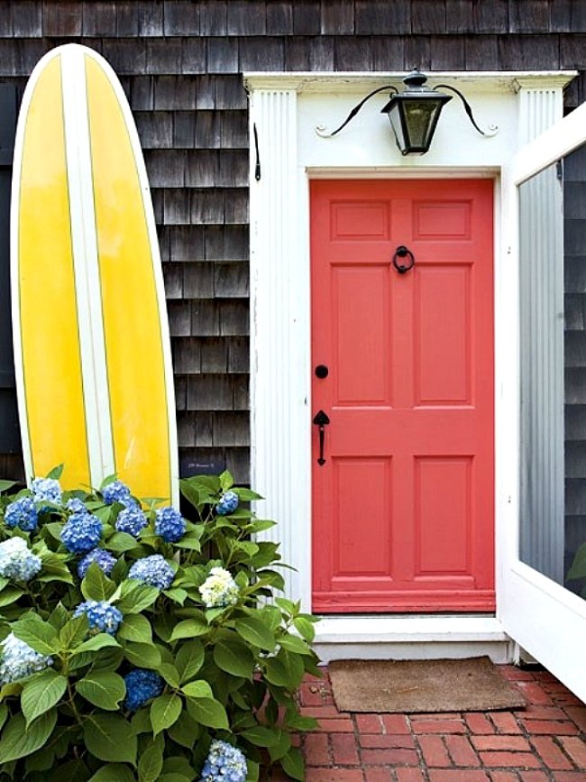 Coral paint front door