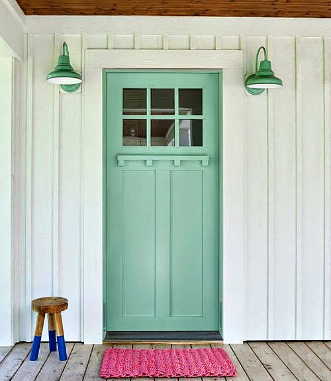 Mint color front entry doors