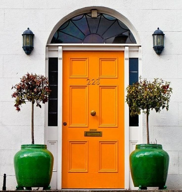 Orange front door