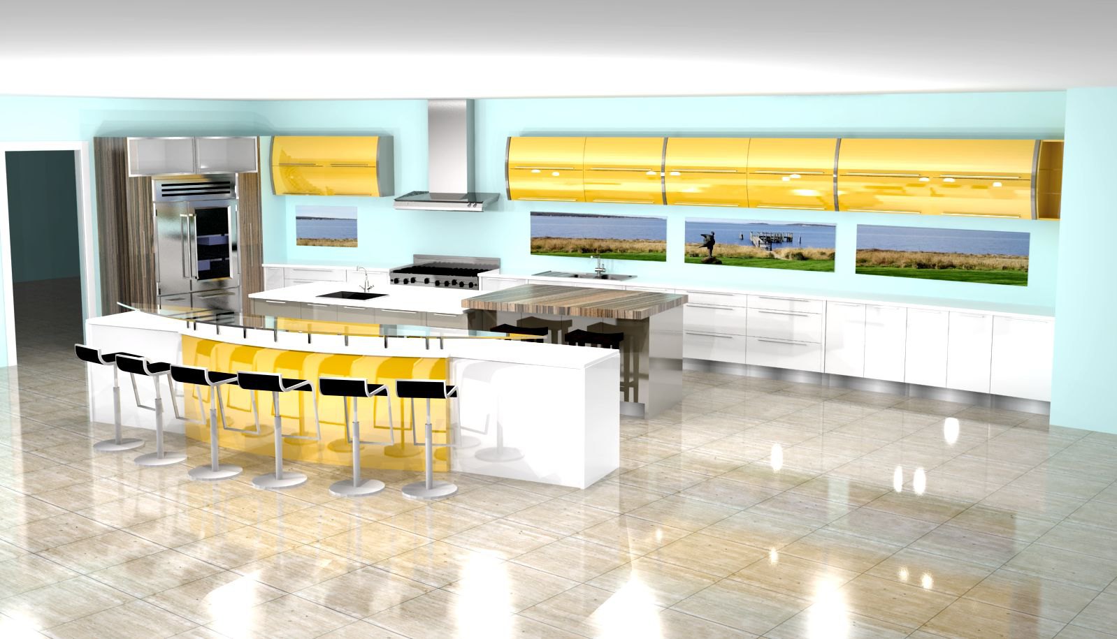 high gloss tiles kitchen