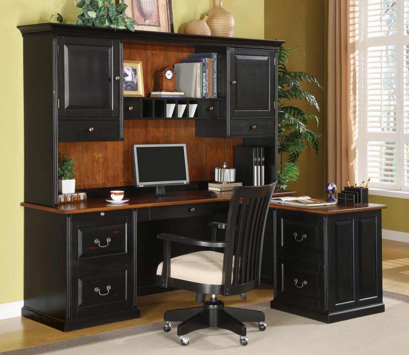 small computer desk with hutch