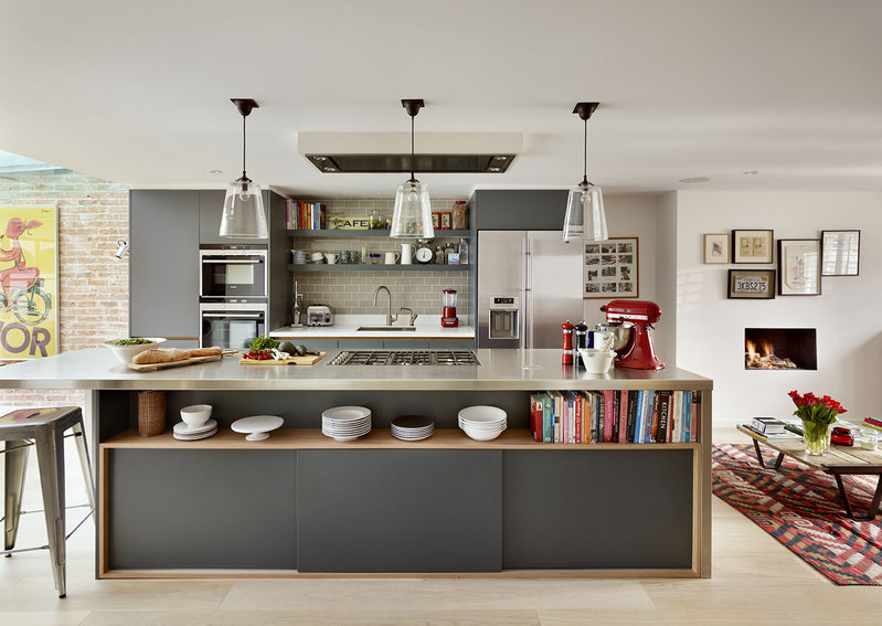 kitchen cabinets with open shelves