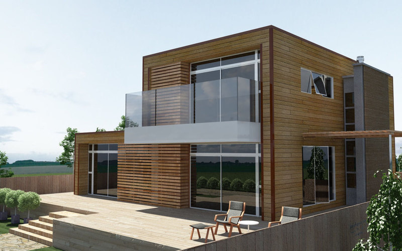 modern wood house