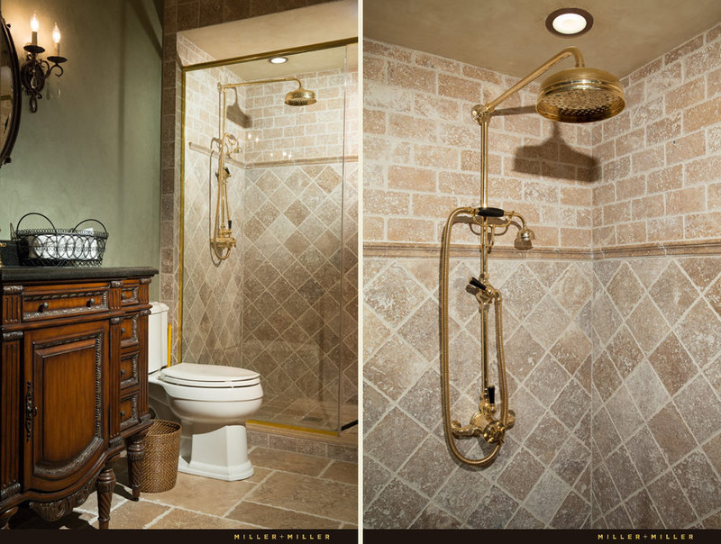 Lefroy-Brooks antique gold classic shower