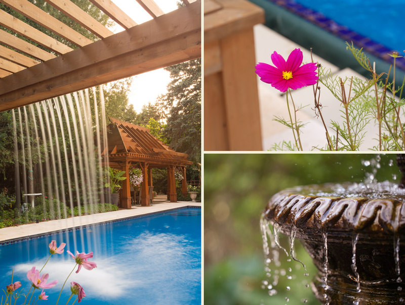 gorgeous backyard pool waterfall