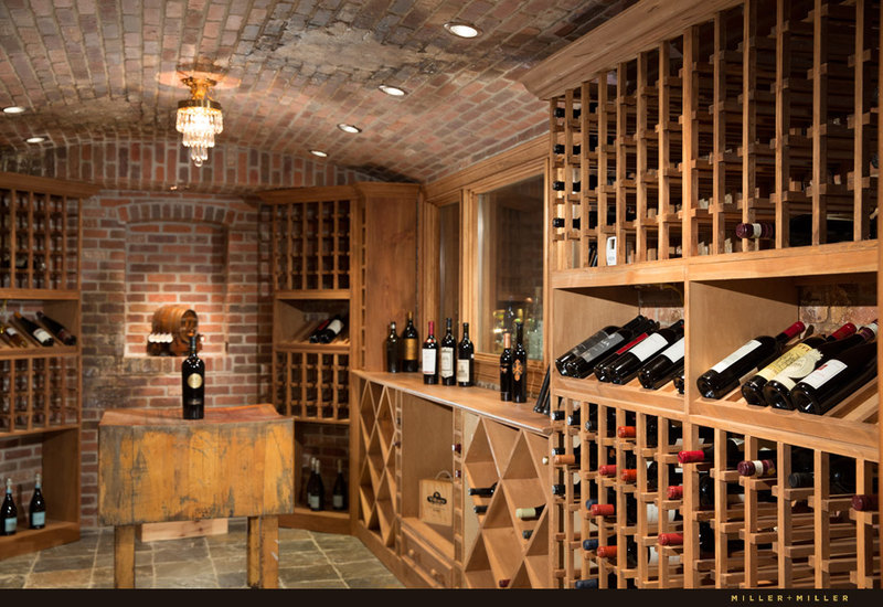 old-world European brick luxury wine cellar