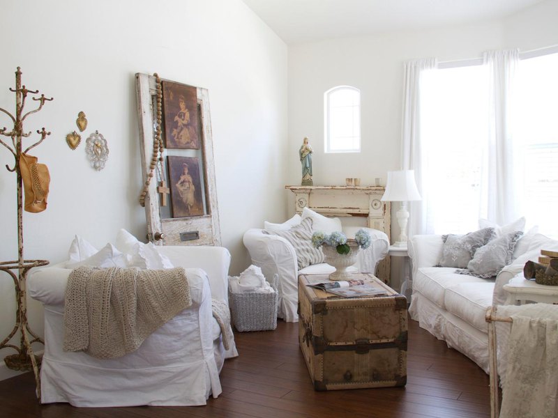 shabby chic living room white