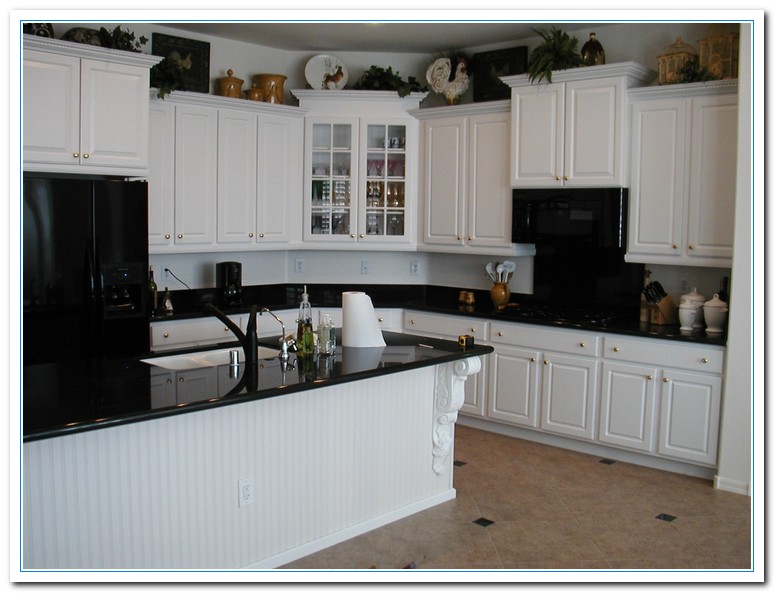 White Cabinets with Granite Countertops