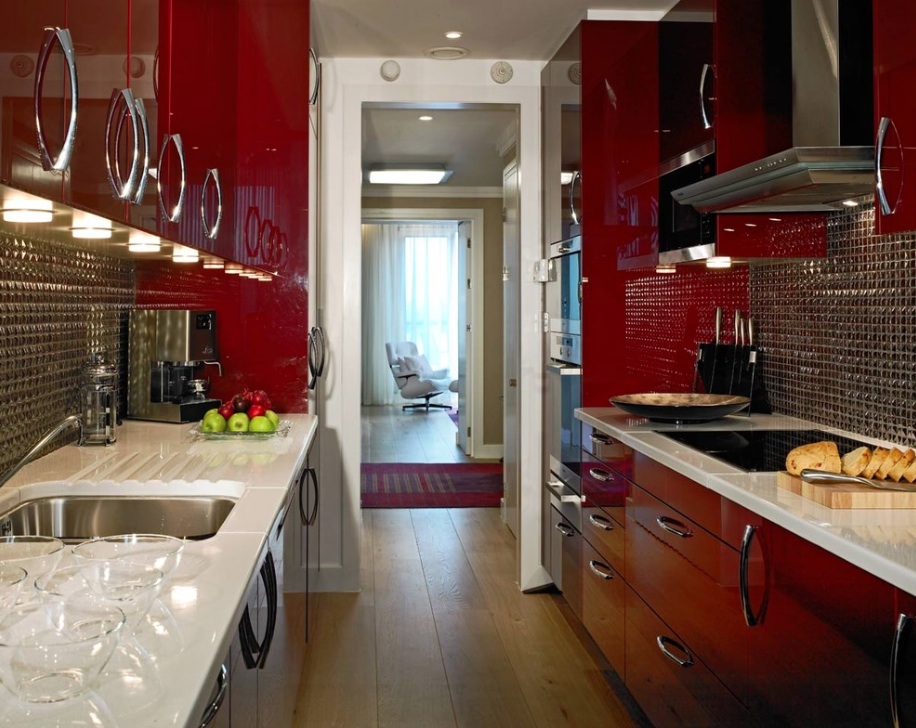 red lacquer kitchen