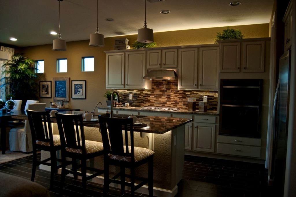Kitchen with under-cabinet lighting for luxury style design