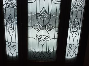 glass at front door and side lites