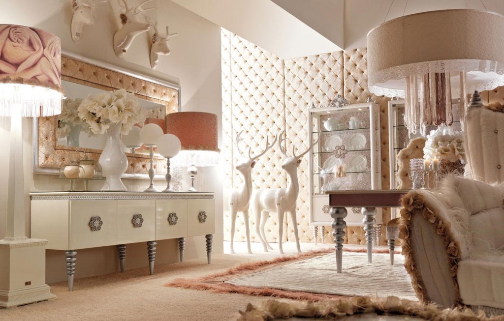 Luxurious White Living Room Interior
