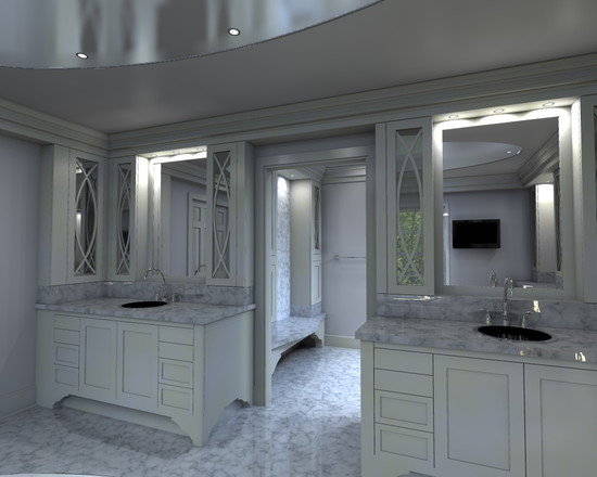 Cozy And Luxury Master Bath & Walk-in Closet Modern Backlit Mirror