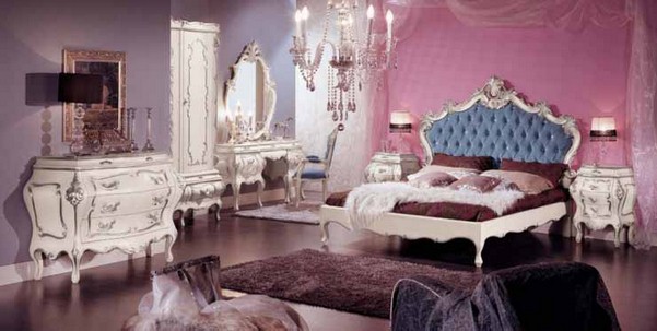 pink bedroom luxury detailed model
