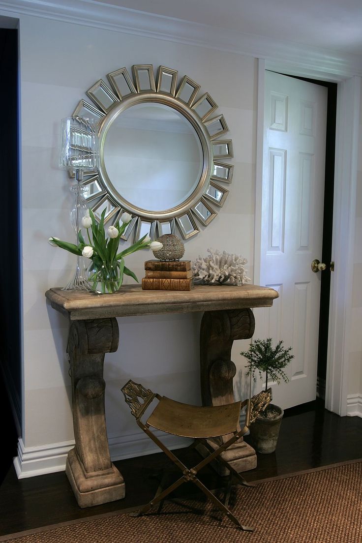 large round mirror for entryway